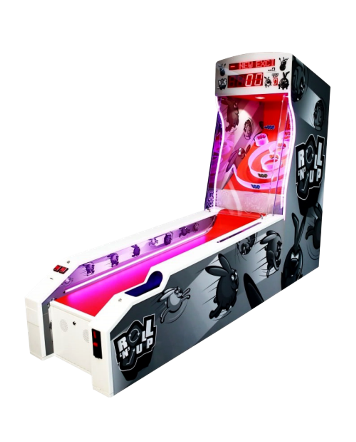 Roll 'n Jump -peliautomaatti, vauhdikas vierityspeli esteill&auml;.